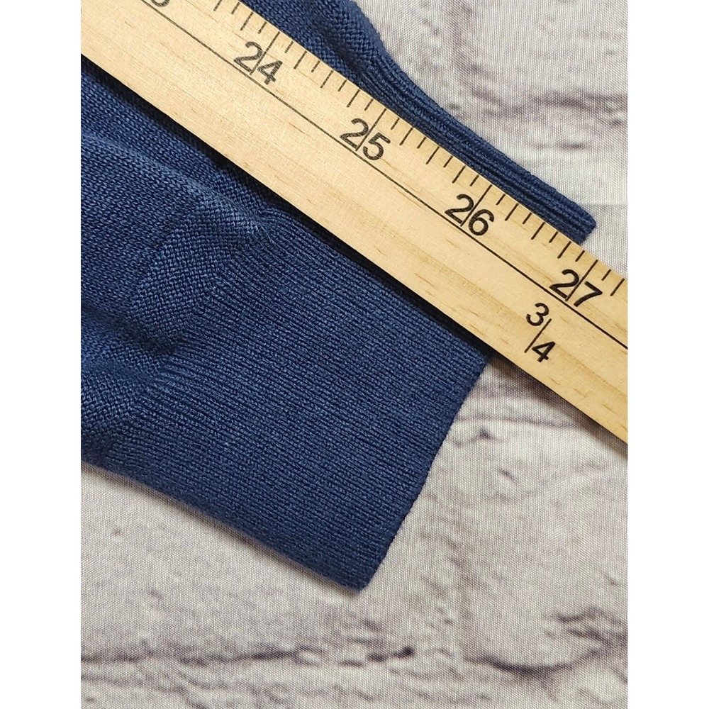 NWT Tommy Hilfiger Mens Quarter Zip Mock Neck Sweater Blue Cotton Large - Picture 7 of 7